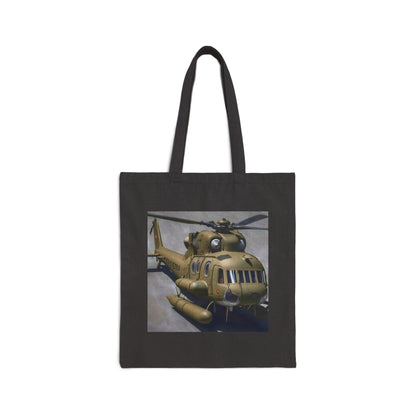 Helicopter Cotton Canvas Tote Bag