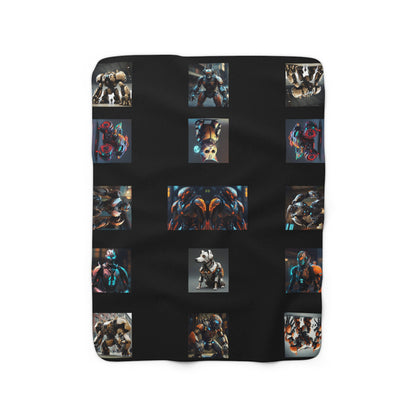 Matiby MEK Black Sherpa Fleece Blanket