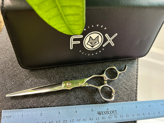 Top view of scissors next to ruler for scale.